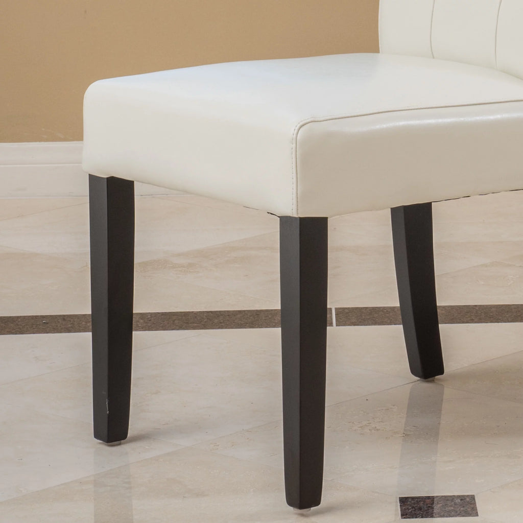 Ivory Bonded Leather Dining Chair Set of 2 N332263