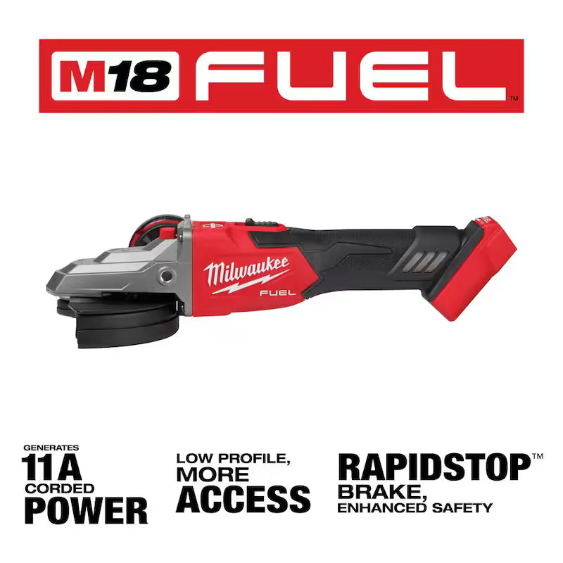 18V Lithium-Ion Brushless Cordless 5 in. Flathead Braking Grinder R248591