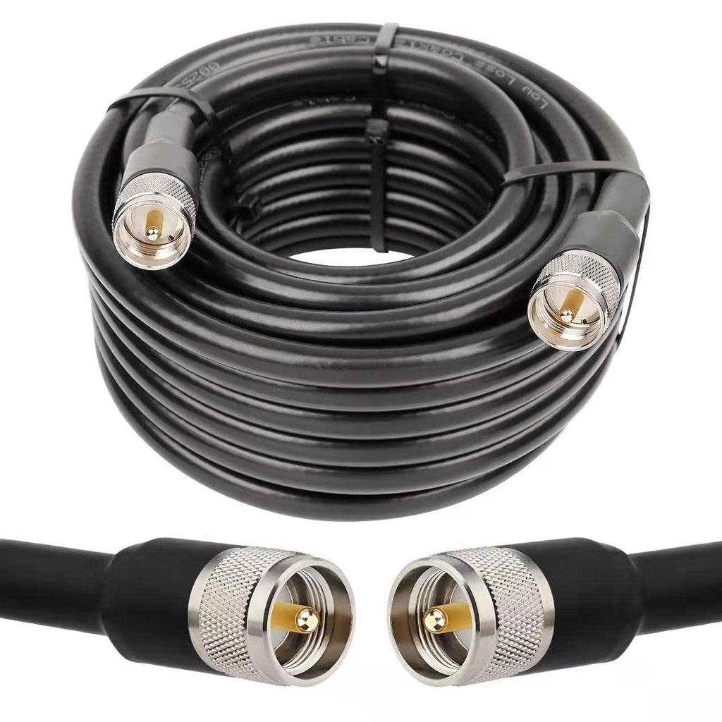 PL259 CB Coax Cable 50ft, RG8 UHF Male 50 Ohm Jumper Cable K18567