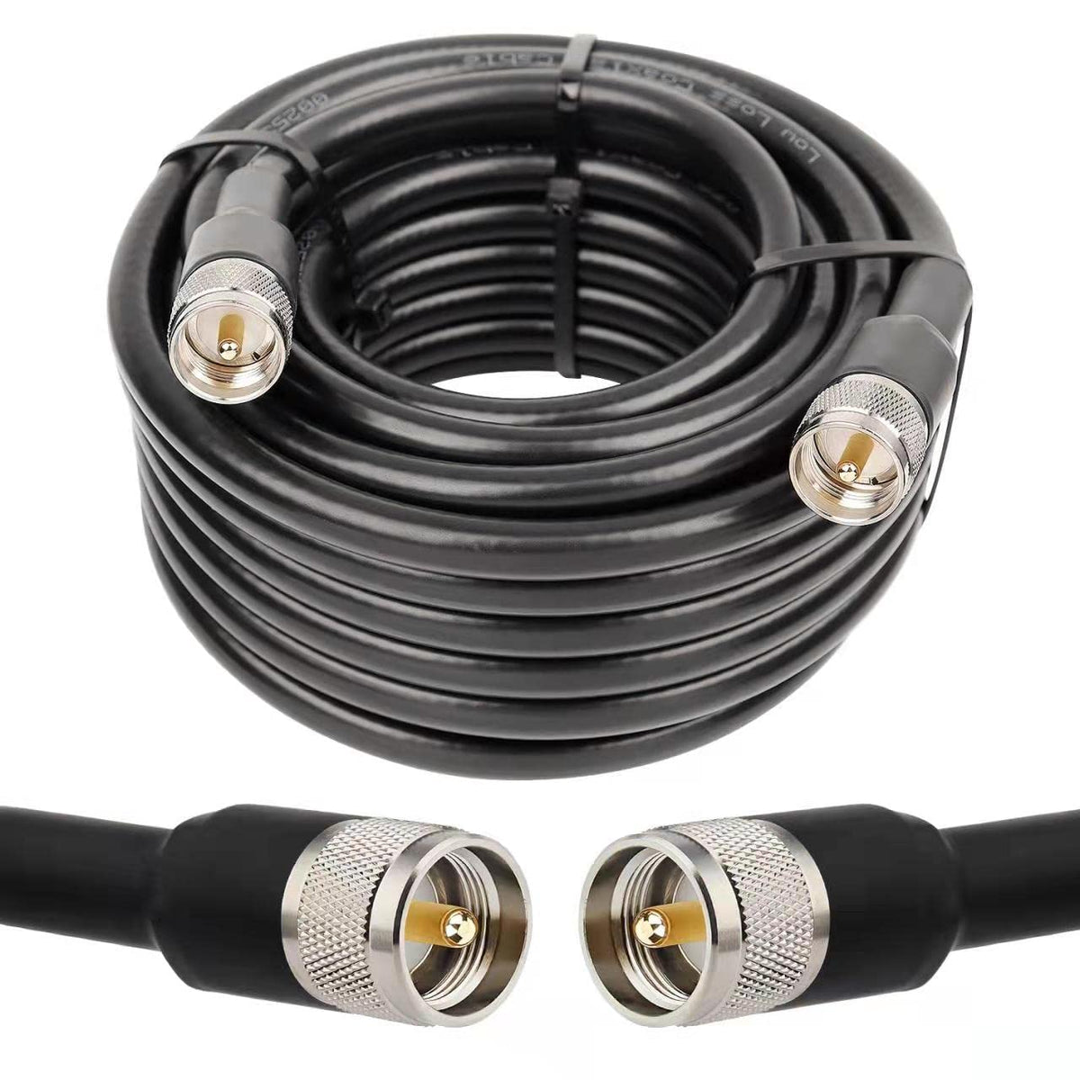 PL259 CB Coax Cable 50ft, RG8 UHF Male 50 Ohm Jumper Cable K18567