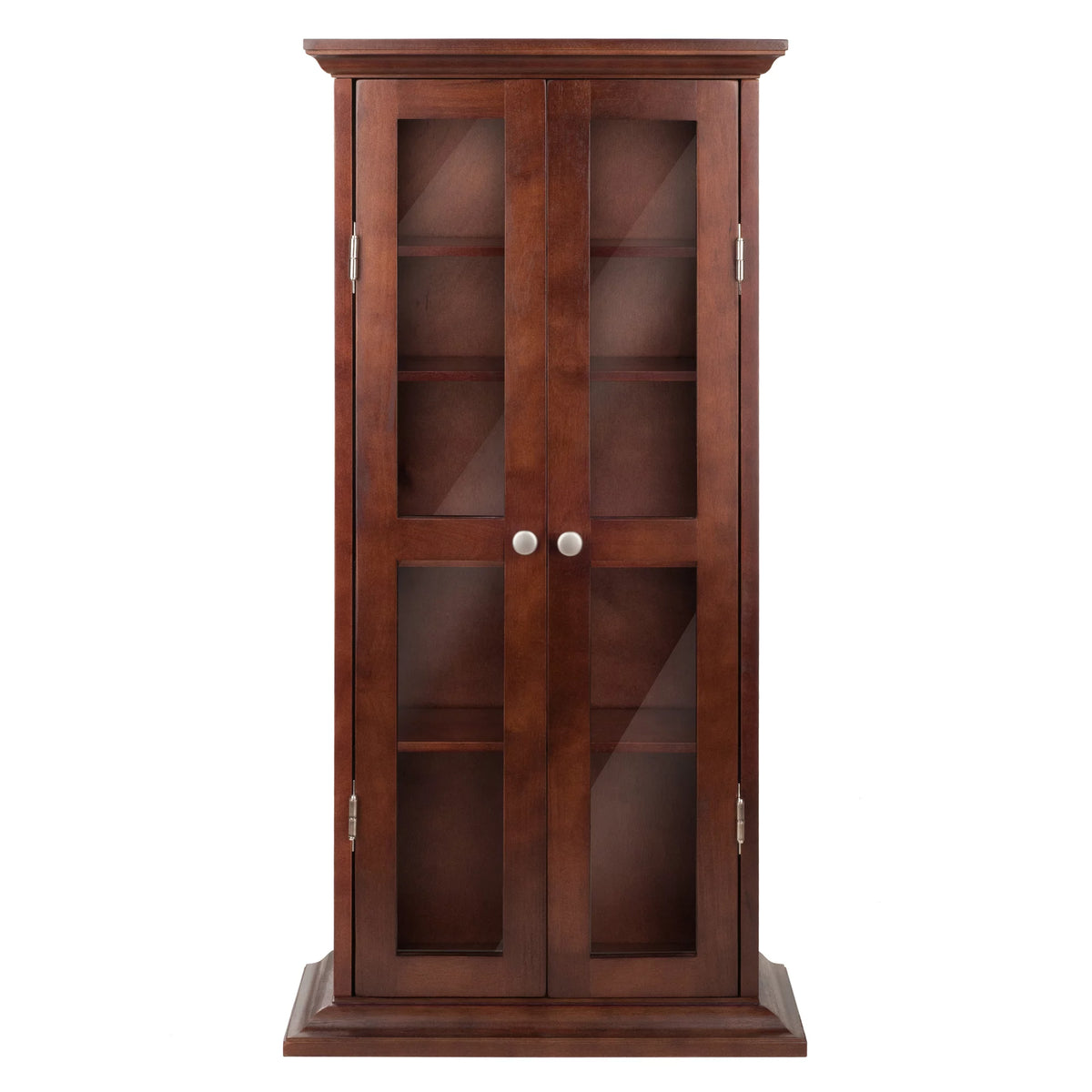 Walnut Finish Wood Media Cabinet K48566