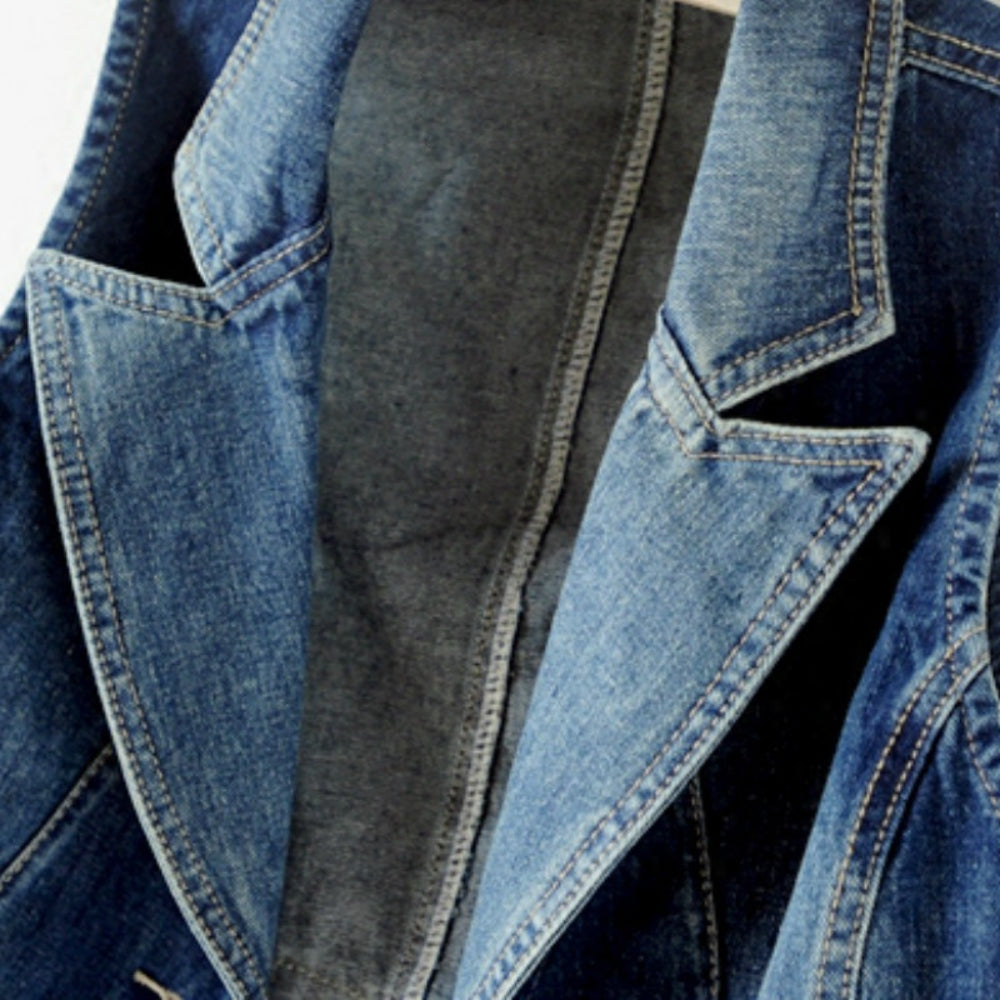 Washed Blue Denim Vest Waistcoat Jacket C969495