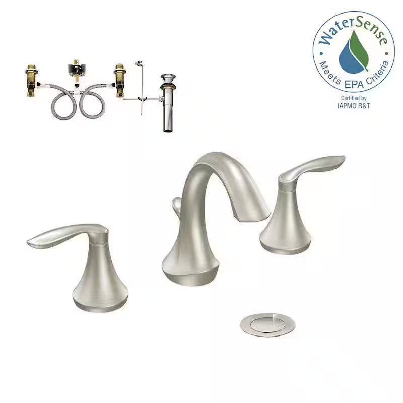 8 in. Widespread 2-Handle Bathroom Faucet Trim Kit in Brushed Nickel P313