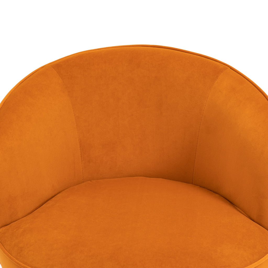 Swivel Cuddle Barrel Accent Sofa Chairs with Wide Upholstered Fluffy Velvet Fabric Chair Q35145