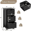 Black 3 Drawer Wooden Bathroom Cabinet T446693