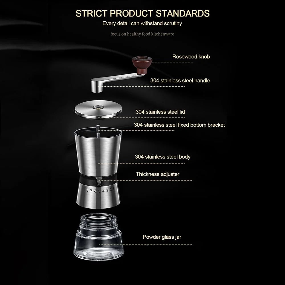 Manual Coffee Grinder Stainless Steel 6 Gears Adjustable T579762