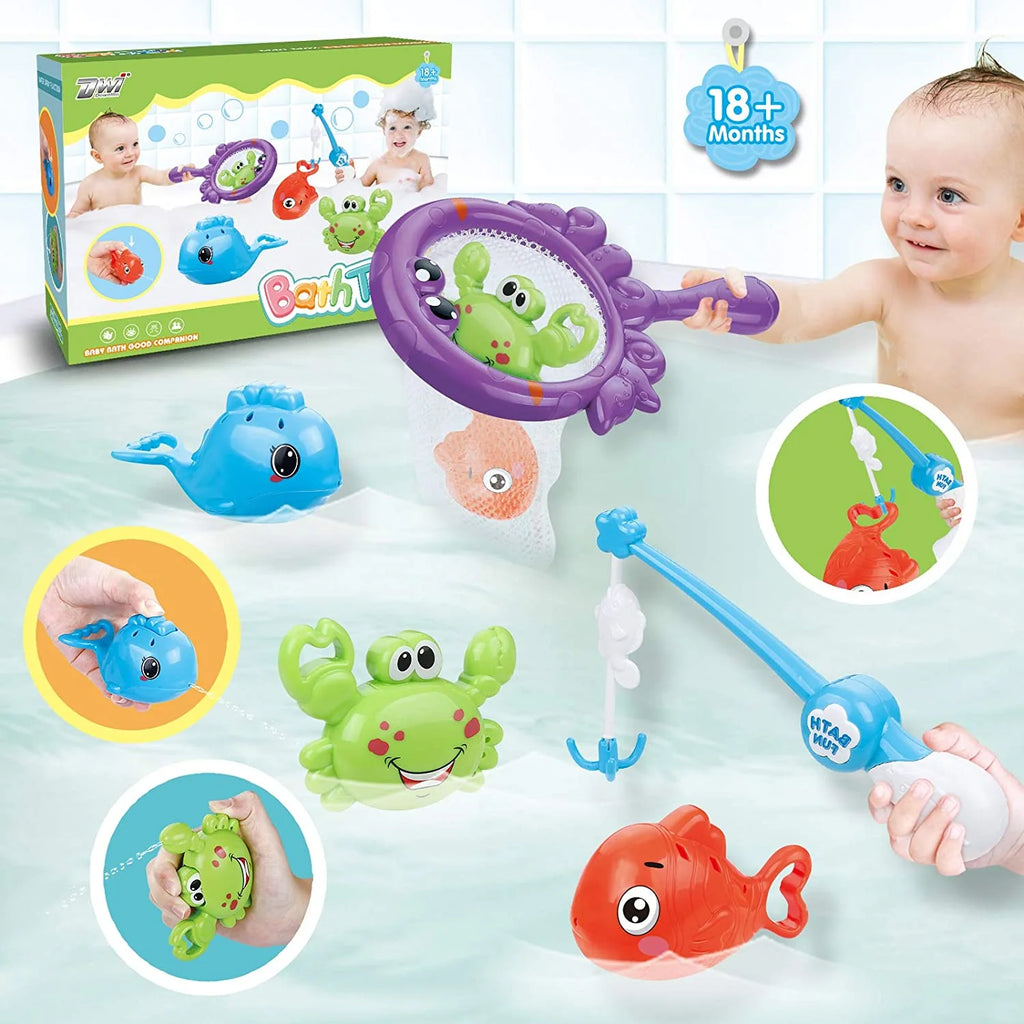 Mold Free Fishing Games Swimming Whales Water Table Pool Bath Toy for Toddlers N807619