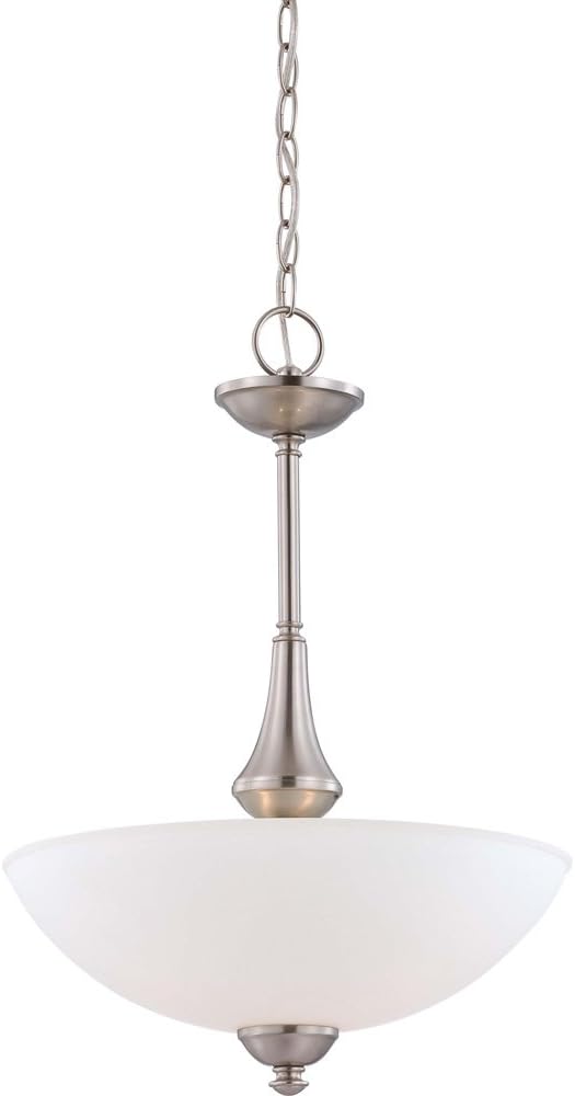 Three Light Vanity Frosted Glass Brushed Nickel Fixture R304