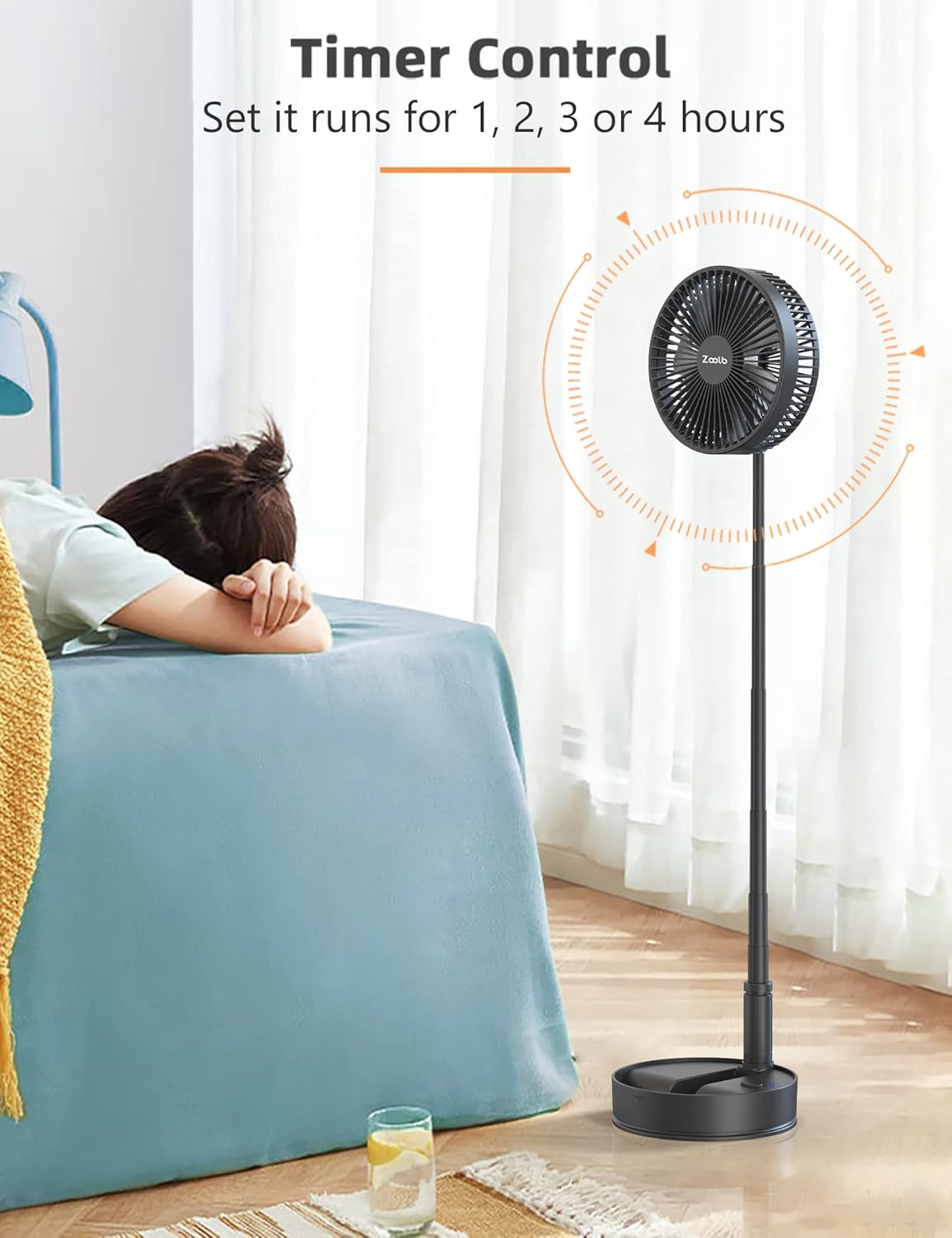 7200mAh Rechargeable Oscillating Portable Standing Fan U17593