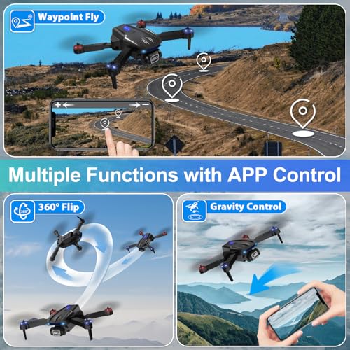 Foldable FPV Drone with 1080P HD Camera, 2 Batteries V363